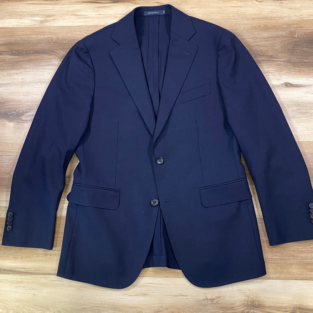 Suitsupply Blazer Mens 38 Havana Slim Fit Wool Navy Blue Quiet Luxury Business